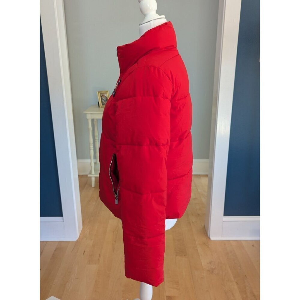 Tommy Hilfiger Tommy Jeans Cropped Women's Red Puffer Jacket Size M - Picture 5 of 15
